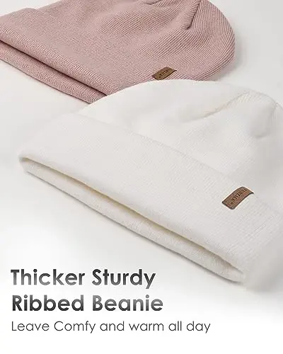 FURTALK Erkaklar Ayollar uchun Beanie Qalin Triko Unisex Qishki Shlyapa Beani Bosh Suyagi Qalpog'i 