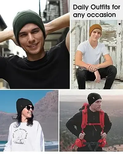 FURTALK Erkaklar Ayollar uchun Beanie Qalin Triko Unisex Qishki Shlyapa Beanies череп qopqog'i - 4