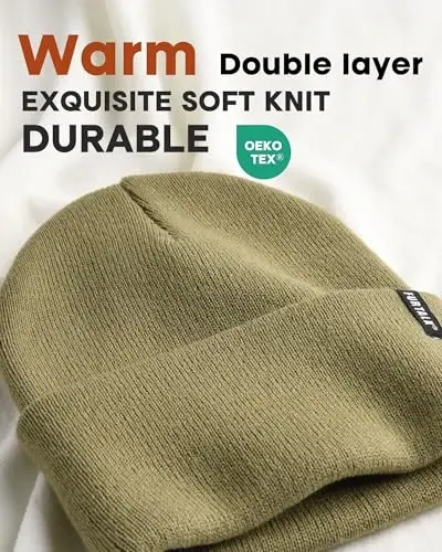 FURTALK Erkaklar Ayollar uchun Beanie Shapkasi Qishki Shapkalar Ayollar Erkaklar uchun Yumshoq Issiq Uniseks Manshetli Beanie Trikotaj Bosh suyagi qopqog'i - 5