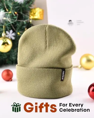 FURTALK Erkaklar Ayollar uchun Beanie Shapkasi Qishki Shapkalar Ayollar Erkaklar uchun Yumshoq Issiq Uniseks Manshetli Beanie Trikotaj Bosh suyagi qopqog'i - 6