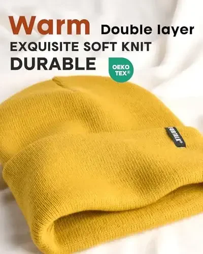 FURTALK Erkaklar Ayollar uchun Beanie Shlyapa Qishki Shlyapalar Erkaklar Ayollar Yumshoq Issiq Unisex Manshetli Beanie Trikotaj Bosh Suyagi Qalpog'i - FURTALK (1)