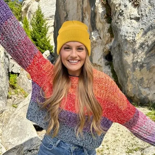 FURTALK Erkaklar Ayollar uchun Beanie Shlyapa Qishki Shlyapalar Erkaklar Ayollar Yumshoq Issiq Unisex Manshetli Beanie Trikotaj Bosh Suyagi Qalpog'i - 3