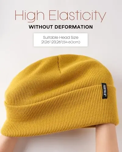 FURTALK Erkaklar Ayollar uchun Beanie Shlyapa Qishki Shlyapalar Erkaklar Ayollar Yumshoq Issiq Unisex Manshetli Beanie Trikotaj Bosh Suyagi Qalpog'i - 5