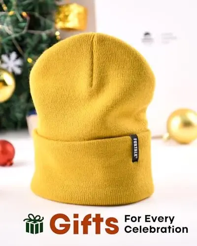 FURTALK Erkaklar Ayollar uchun Beanie Shlyapa Qishki Shlyapalar Erkaklar Ayollar Yumshoq Issiq Unisex Manshetli Beanie Trikotaj Bosh Suyagi Qalpog'i - 6