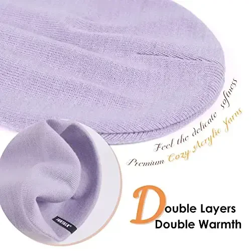 FURTALK Erkaklar Ayollar uchun Qishki Shapka Erkaklar Ayollar Yumshoq Iliq Uniseks Mansetli Shapka Trikotaj Bosh Suyagi Qalpog'i - 2