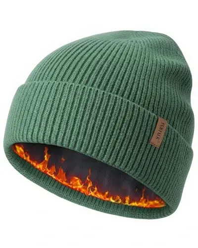 FURTALK Erkaklar ayollar uchun qishki shapkalar Fleece bilan qoplangan Beanie iliq manjetli tashqi bosh suyagi qopqog'i 