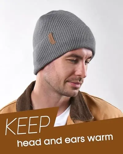 FURTALK Erkaklar ayollar uchun qishki shapkalar Fleece bilan qoplangan Beanie iliq manjetli tashqi bosh suyagi qopqog'i - 7
