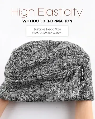 FURTALK Erkaklar Ayollar uchun Qishki Shlyapa Ayollar Erkaklar Yumshoq Issiq Unisex Manjetli Shlyapa Trikotaj Bosh Suyagi Qalpog'i - 3