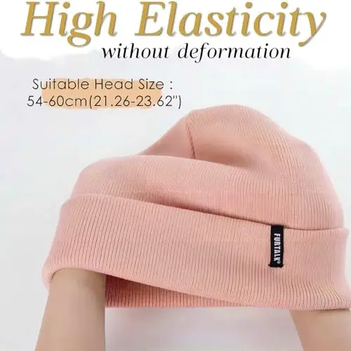 FURTALK Erkaklar Ayollar uchun Qishki Shlyapa Yumshoq Issiq Unisex Manjetli Beanie Trikotaj Bosh Suyagi Qalpog'i - 3