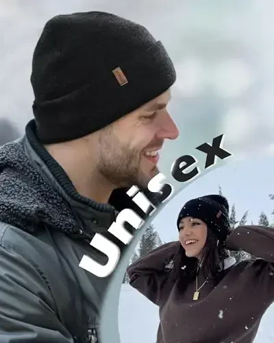 FURTALK Erkaklar uchun Beanie Fleece Qoplamali Qishki Shlyapalar Ikki Qavatli Zamonaviy Trikotaj Qilgan Qisma Oddiy Shlyapa - 5