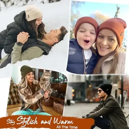 FURTALK Erkaklar va Ayollar uchun Beanie Dubulg'asi. Qishki Dubulg'alar. Yumshoq, iliq, uniseks manjetli, to'qilgan dubulg'a. - FURTALK (1)