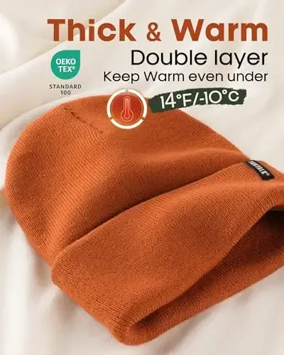 FURTALK Erkaklar va Ayollar uchun Beanie Dubulg'asi. Qishki Dubulg'alar. Yumshoq, iliq, uniseks manjetli, to'qilgan dubulg'a. - 4