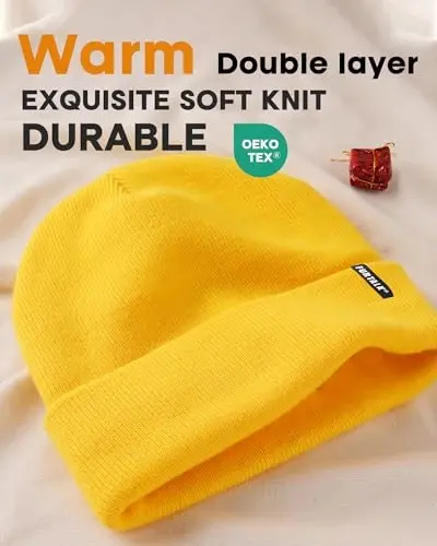 FURTALK Beanie Hat for Men Women Winter Hats for Women Men Soft Warm Unisex Cuffed Beanie Knitted Skull Cap - 2