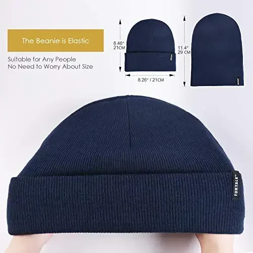 FURTALK Beanie Hat for Men Women Winter Hats for Women Men Soft Warm Unisex Cuffed Beanie Knitted Skull Cap - 4