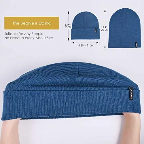 FURTALK Beanie Hat for Men Women Winter Hats for Women Men Soft Warm Unisex Cuffed Beanie Knitted Skull Cap - 4