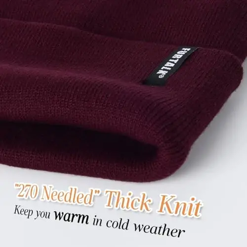 FURTALK Beanie Hat for Men Women Winter Hats for Women Men Soft Warm Unisex Cuffed Beanie Knitted Skull Cap - 2