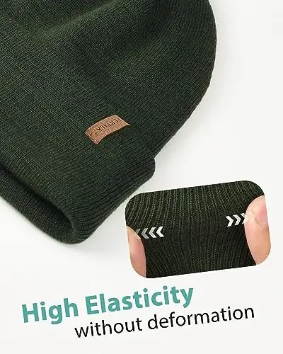 FURTALK Beanie for Men Women Cuffed Thick Knitted Unisex Winter Hat Beanies Skull Cap - 2