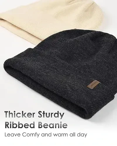 FURTALK Beanie for Men Women Cuffed Thick Knitted Unisex Winter Hat Beanies Skull Cap 