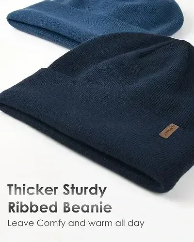 FURTALK Beanie for Men Women Cuffed Thick Knitted Unisex Winter Hat Beanies Skull Cap - 1