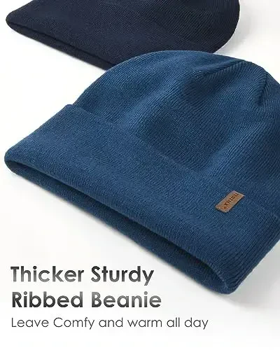 FURTALK Beanie for Men Women Cuffed Thick Knitted Unisex Winter Hat Beanies Skull Cap - FURTALK