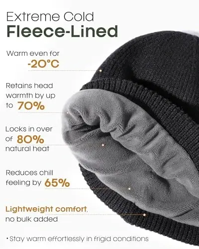 FURTALK Winter Hats for Men Women Fleece Lined Beanie Warm Cuffed Outdoor Skull Cap - 1