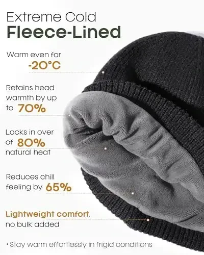 FURTALK Winter Hats for Men Women Fleece Lined Beanie Warm Cuffed Outdoor Skull Cap - 6
