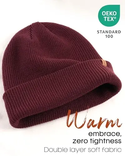 FURTALK Beanie Hats for Women Men Winter Hats Womens Knitted Slouchy Beanies Cuffed Skull Cap Warm Ski Hat - 3