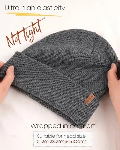 FURTALK Beanie Hats for Women Men Winter Hats Womens Knitted Slouchy Beanies Cuffed Skull Cap Warm Ski Hat - 2