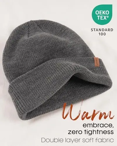 FURTALK Beanie Hats for Women Men Winter Hats Womens Knitted Slouchy Beanies Cuffed Skull Cap Warm Ski Hat - 3