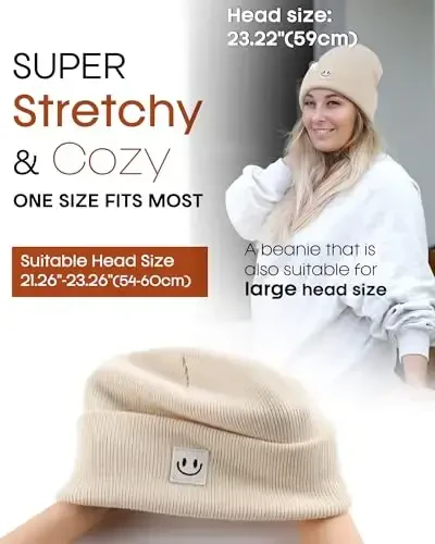 FURTALK Unisex Beanie for Women Men Knit Cuffed Winter Hats Soft Warm Cute Ski Skull Caps - 3