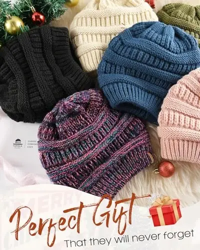 FURTALK Womens Satin Lined Knit Beanie Slouchy Winter Hats Skull Soft Warm Cap - 5