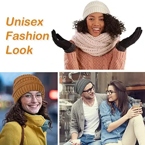 FURTALK Winter Beanie Hat for Women Satin Lined Cable Knit Chunky Slouchy Beanies Skull Warm Cap - 6
