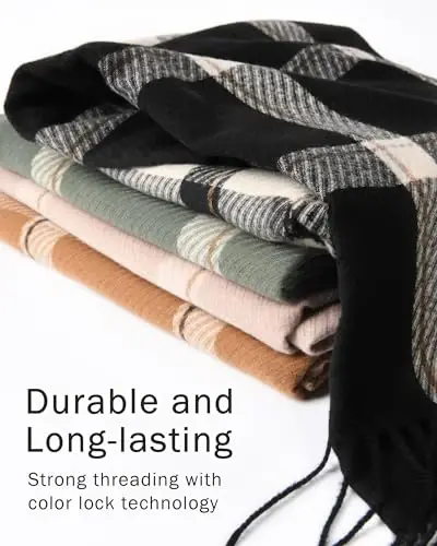 FURTALK Winter Scarf for Women Oversized Plaid Tassel Shawl Wrap | Buttery Soft Fabric,Thick Oversized Fit, AZO-Free, Premium Chic Look, Anti-Pilling Winter Wrap - 6