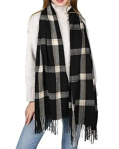 FURTALK Winter Scarf for Women Shawl CasModazoneere Feel Tassel Plaid Large Oversized Scarves Wraps - 4