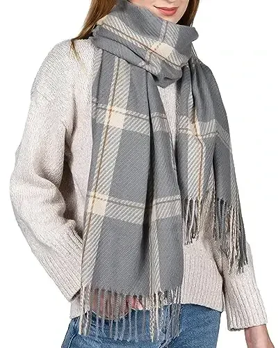 FURTALK Winter Scarf for Women Shawl CasModazoneere Feel Tassel Plaid Large Oversized Scarves Wraps - 1