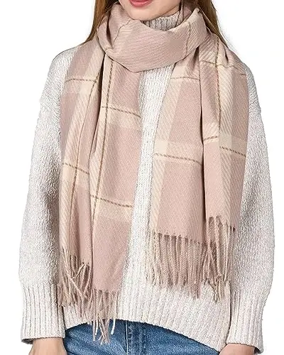 FURTALK Winter Scarf for Women Oversized Plaid Tassel Shawl Wrap | Buttery Soft Fabric,Thick Oversized Fit, AZO-Free, Premium Chic Look, Anti-Pilling Winter Wrap - 3