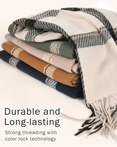 FURTALK Winter Scarf for Women Oversized Plaid Tassel Shawl Wrap | Buttery Soft Fabric,Thick Oversized Fit, AZO-Free, Premium Chic Look, Anti-Pilling Winter Wrap - 6