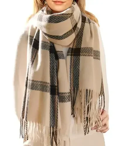 FURTALK Winter Scarf for Women Shawl CasModazoneere Feel Tassel Plaid Large Oversized Scarves Wraps - 1