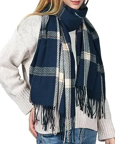 FURTALK Winter Scarf for Women Shawl CasModazoneere Feel Tassel Plaid Large Oversized Scarves Wraps 