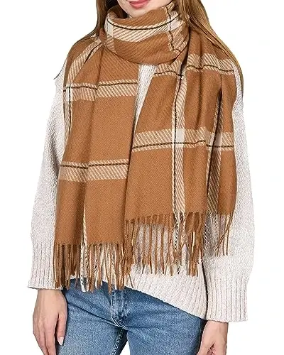 FURTALK Winter Scarf for Women Shawl CasModazoneere Feel Tassel Plaid Large Oversized Scarves Wraps - MODAZONE (1)