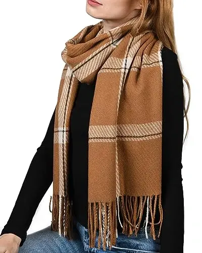 FURTALK Winter Scarf for Women Shawl CasModazoneere Feel Tassel Plaid Large Oversized Scarves Wraps - 5
