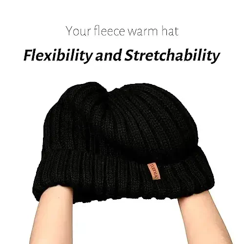 FURTALK Winter Hats for Women Fleece Lined Beanie Knit Chunky Womens Snow Cap - 2