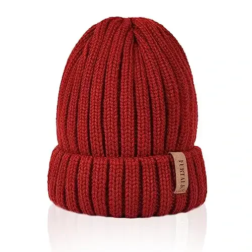 FURTALK Winter Hats for Women Fleece Lined Beanie Knit Chunky Womens Snow Cap - 5