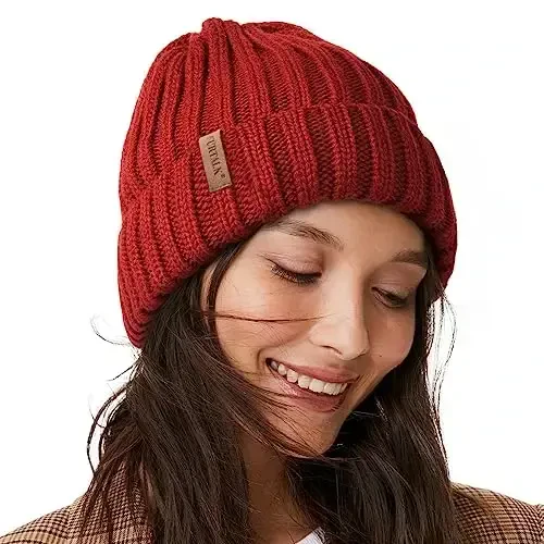 FURTALK Winter Hats for Women Fleece Lined Beanie Knit Chunky Womens Snow Cap 