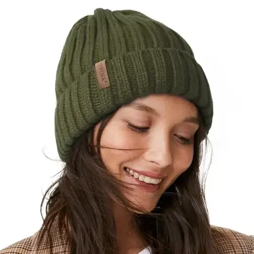 FURTALK Winter Hats for Women Fleece Lined Beanie Knit Chunky Womens Snow Cap 