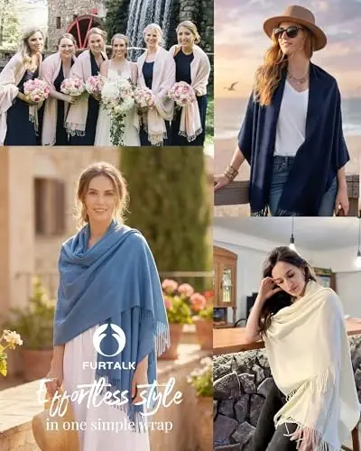 FURTALK PasModazoneina Shawl Wraps CasModazoneere Feel Blanket Scarves Fashion Scarf for Women Evening Wedding Bridesmaid Gifts - 5