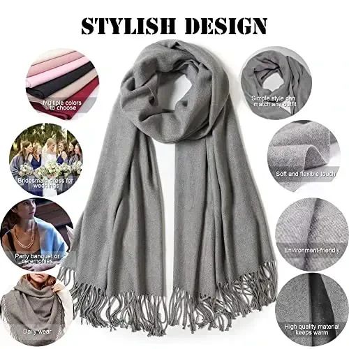 FURTALK PasModazoneina Shawl Wraps CasModazoneere Feel Blanket Scarves Fashion Scarf for Women Evening Wedding Bridesmaid Gifts - 4
