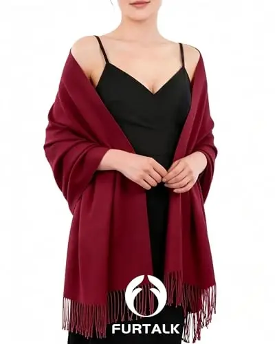 FURTALK PasModazoneina Şal Wrap CasModazoneere Hissedilen Battaniye Eşarplar Kadınlar için Moda Eşarp Akşam Düğün Nedime Hediyeleri - FURTALK (1)