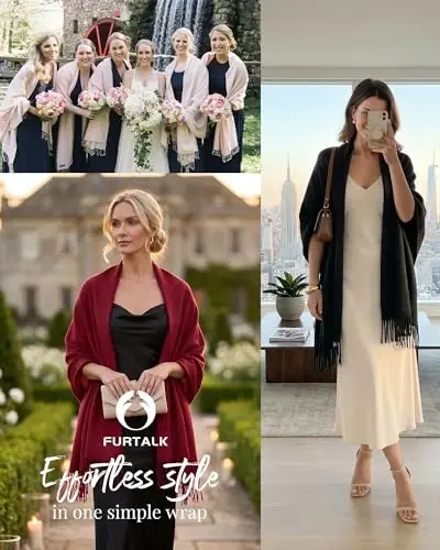 FURTALK PasModazoneina Shawl Wraps CasModazoneere Feel Blanket Scarves Fashion Scarf for Women Evening Wedding Bridesmaid Gifts - 5