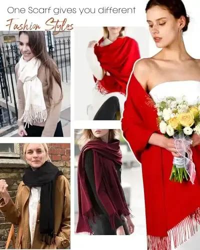 FURTALK PasModazoneina Shawl Wraps CasModazoneere Feel Blanket Scarves Fashion Scarf for Women Evening Wedding Bridesmaid Gifts - 4